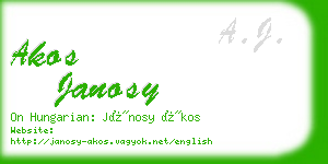 akos janosy business card